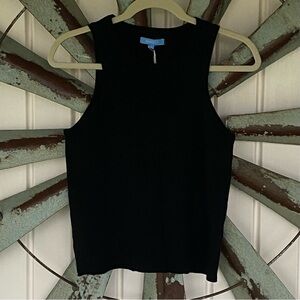 Burgess Women’s Sleeveless Black Vest - Cotton Cashmere Blend Size XS